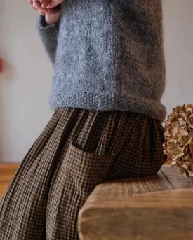 100% Cotton Nora Skirt in Khaki Check