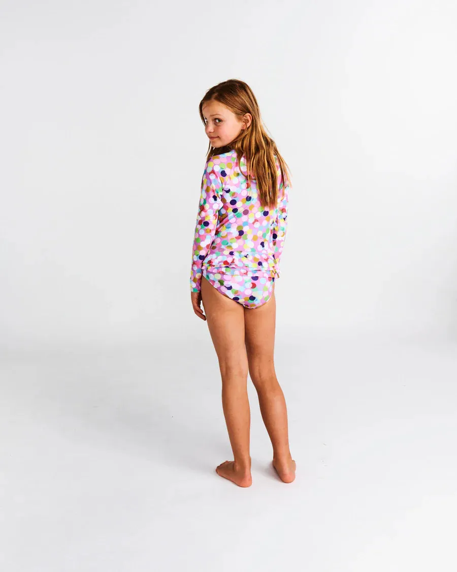 Confetti Pink LS Bathers