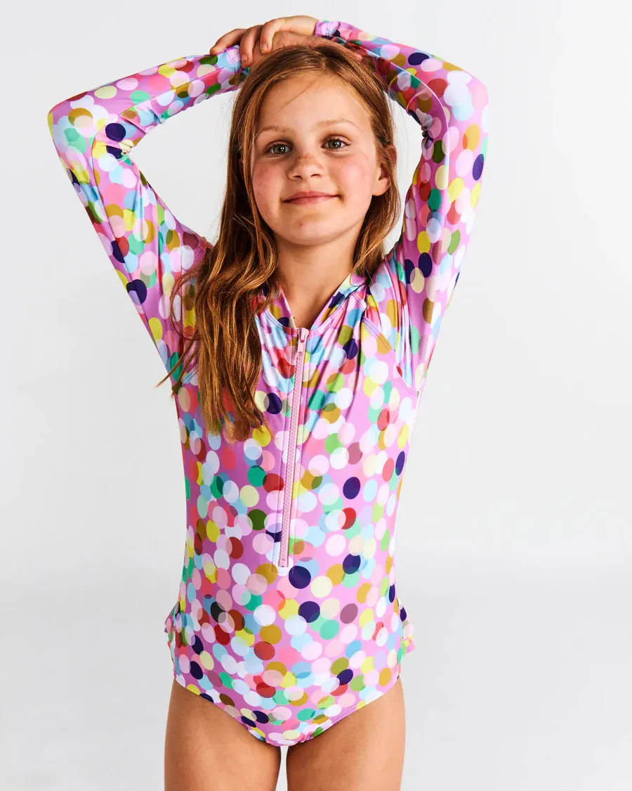 Confetti Pink LS Bathers