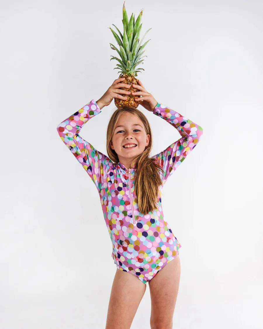 Confetti Pink LS Bathers