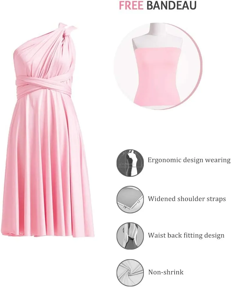 Convertible Dress Short Infinity Dress Transformer Multiway Wrap Dress for Bridesmaid