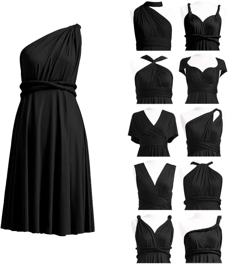 Convertible Dress Short Infinity Dress Transformer Multiway Wrap Dress for Bridesmaid