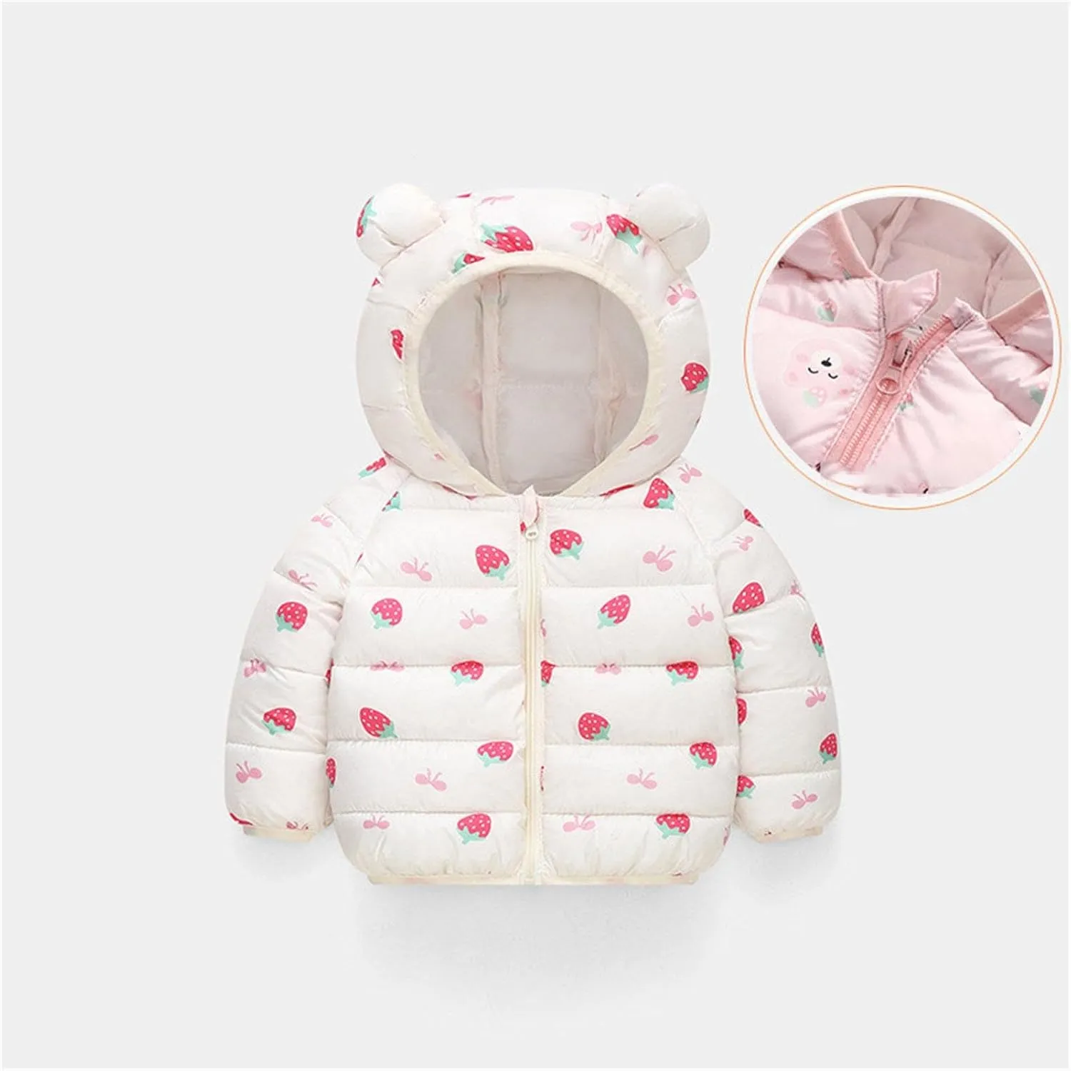 Cute Hooded Down Padded Jacket Coat for Toddler Kids Fall Winter Thicken Warm Furry Fuzzy Little Girls Snow Jacket