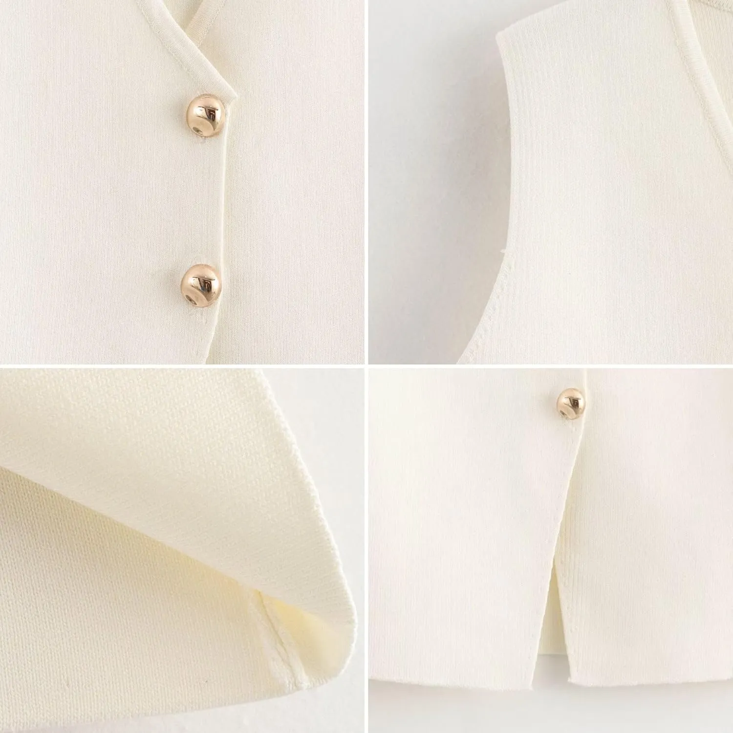 FindThy Womens Cropped Knit Vest V Neck Button Up Solid Color Sleeveless Gilet Tank Tops