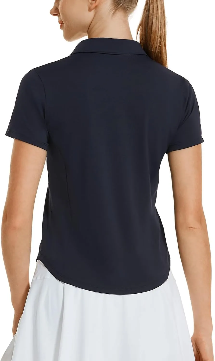 HODOSPORTS Women's Golf Polo Shirts Short Sleeve Collared V Neck Tennis Shirt Quick Dry Fit UPF 50  Golf Apparel Clothes