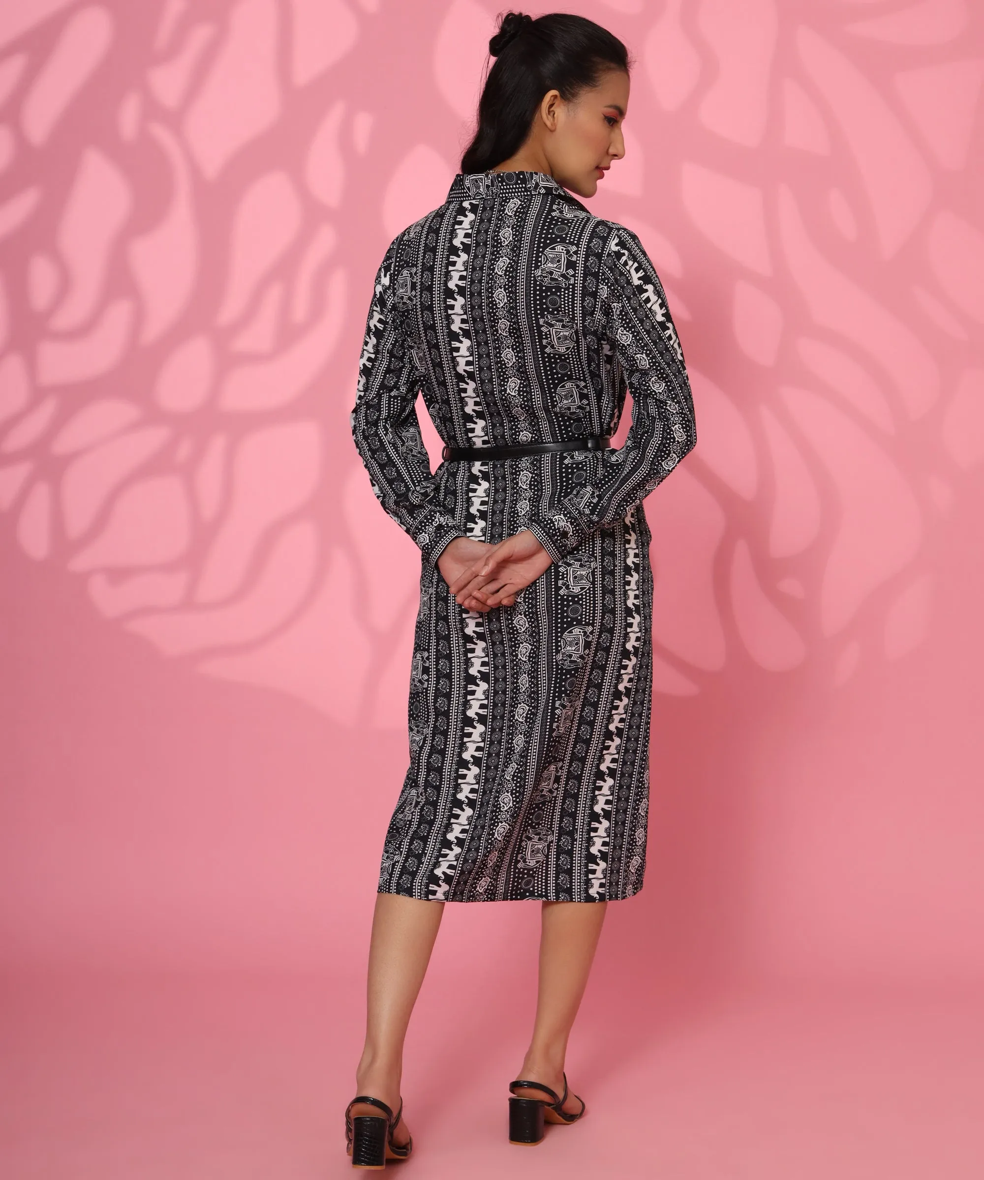 I AM RESILIENT PRINTED CREPE KNEE-LENGTH DRESS FOR WOMEN