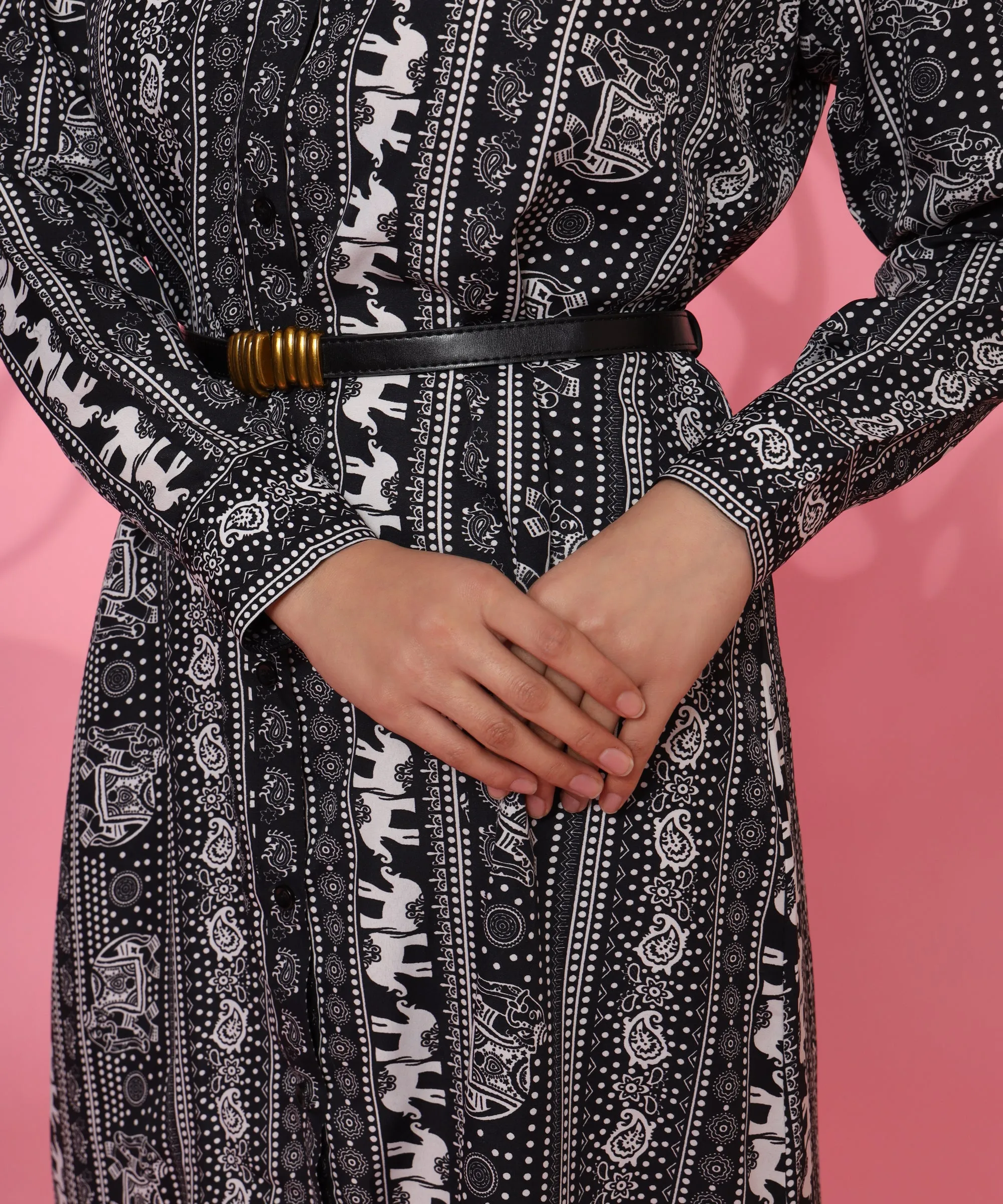 I AM RESILIENT PRINTED CREPE KNEE-LENGTH DRESS FOR WOMEN