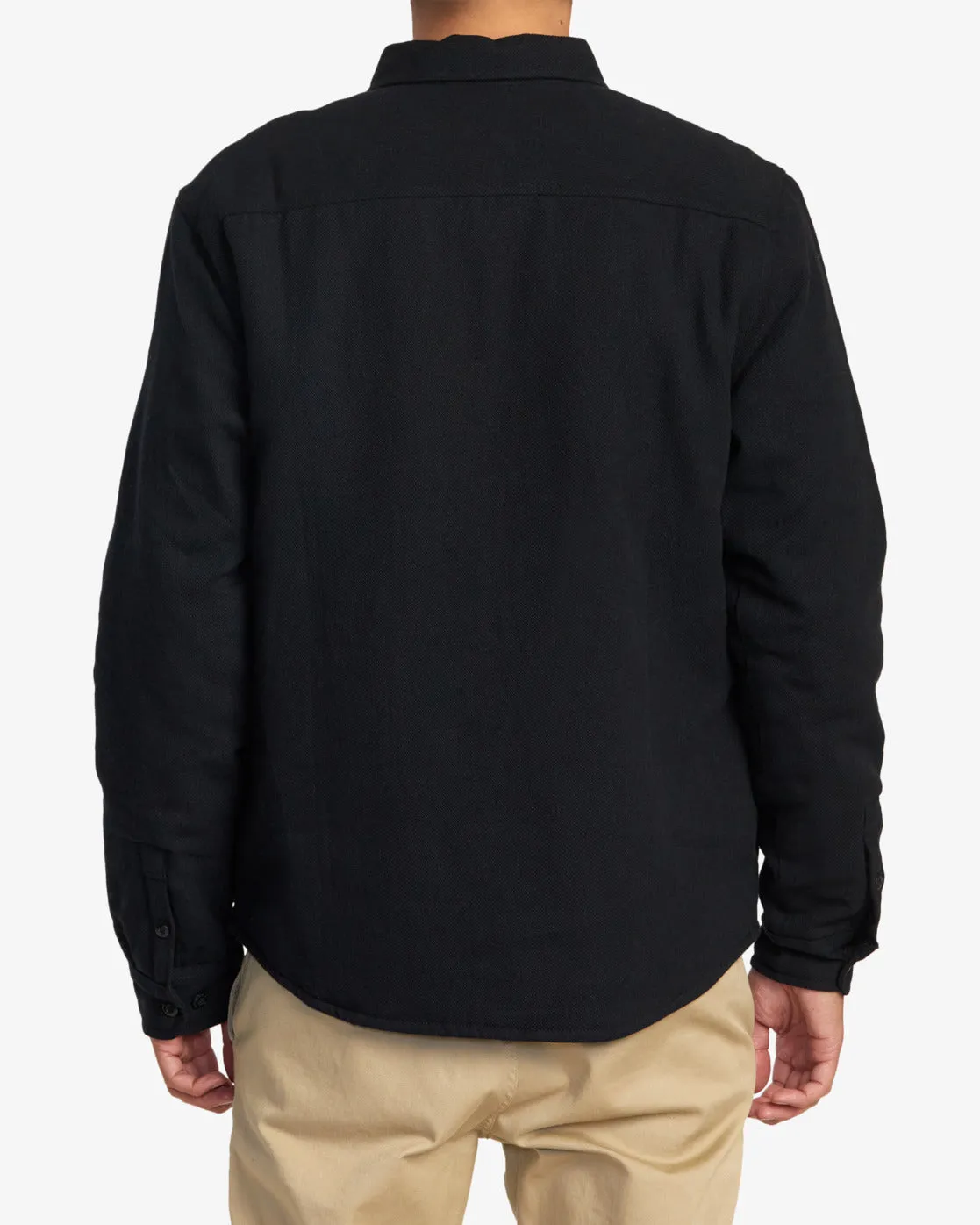 Instrument Quilted Long Sleeve Flannel Shirt - Black