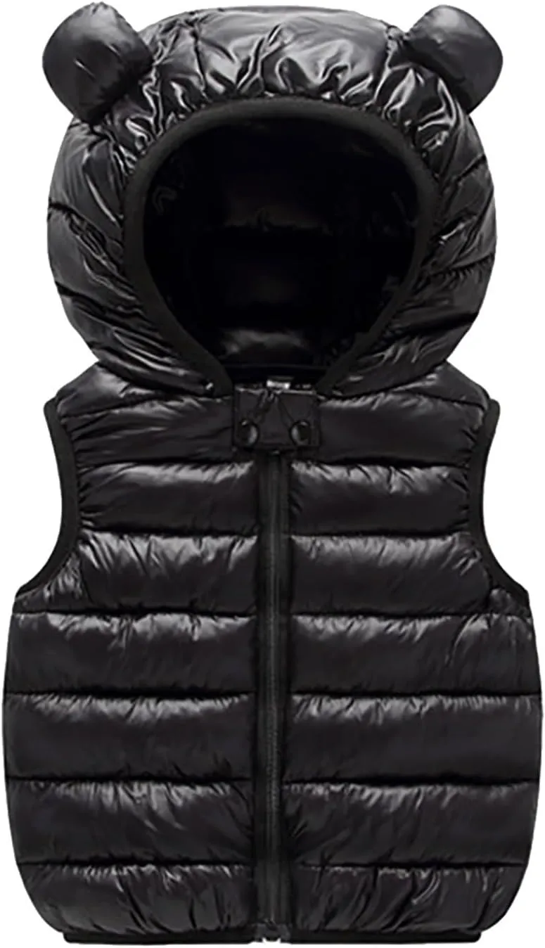 Kids Boys Girls Winter Warm Down Padded Vest Hooded Zipper Sleeveless Jacket aistcoat Outwear Boys Winter Coats