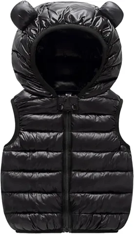 Kids Boys Girls Winter Warm Down Padded Vest Hooded Zipper Sleeveless Jacket aistcoat Outwear Boys Winter Coats