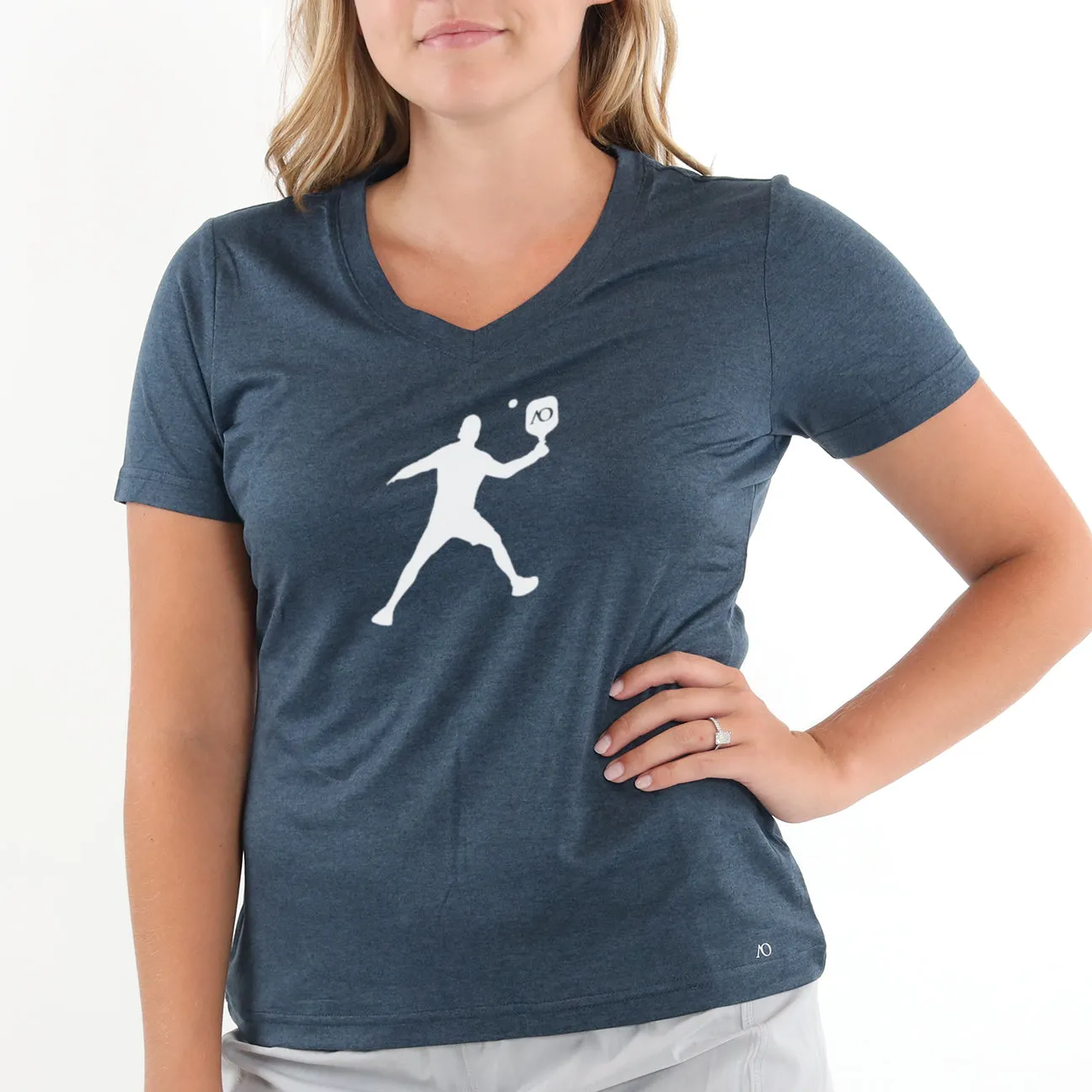 Lady Butter T Pickleball Silhouette - Navy Heather