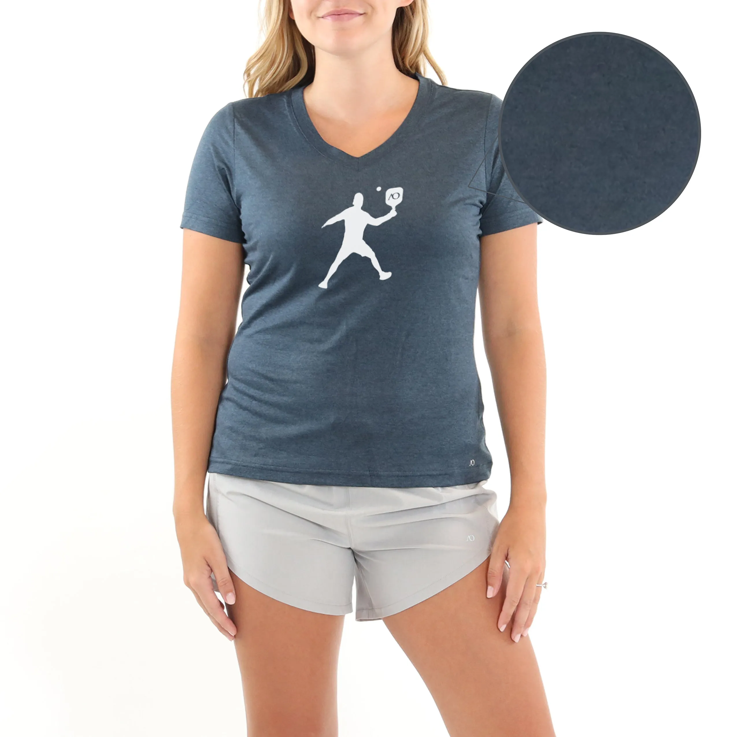 Lady Butter T Pickleball Silhouette - Navy Heather