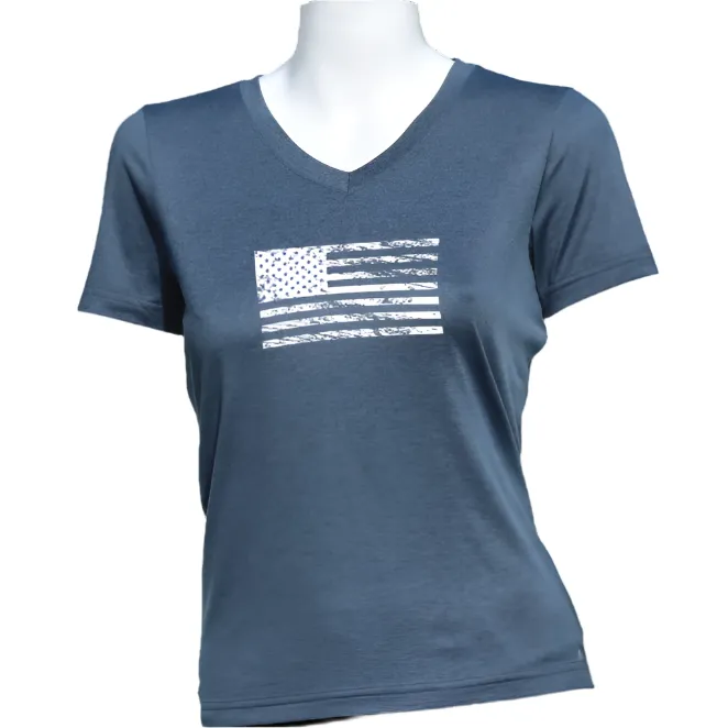 Lady Butter T Vintage Flag - Navy Heather
