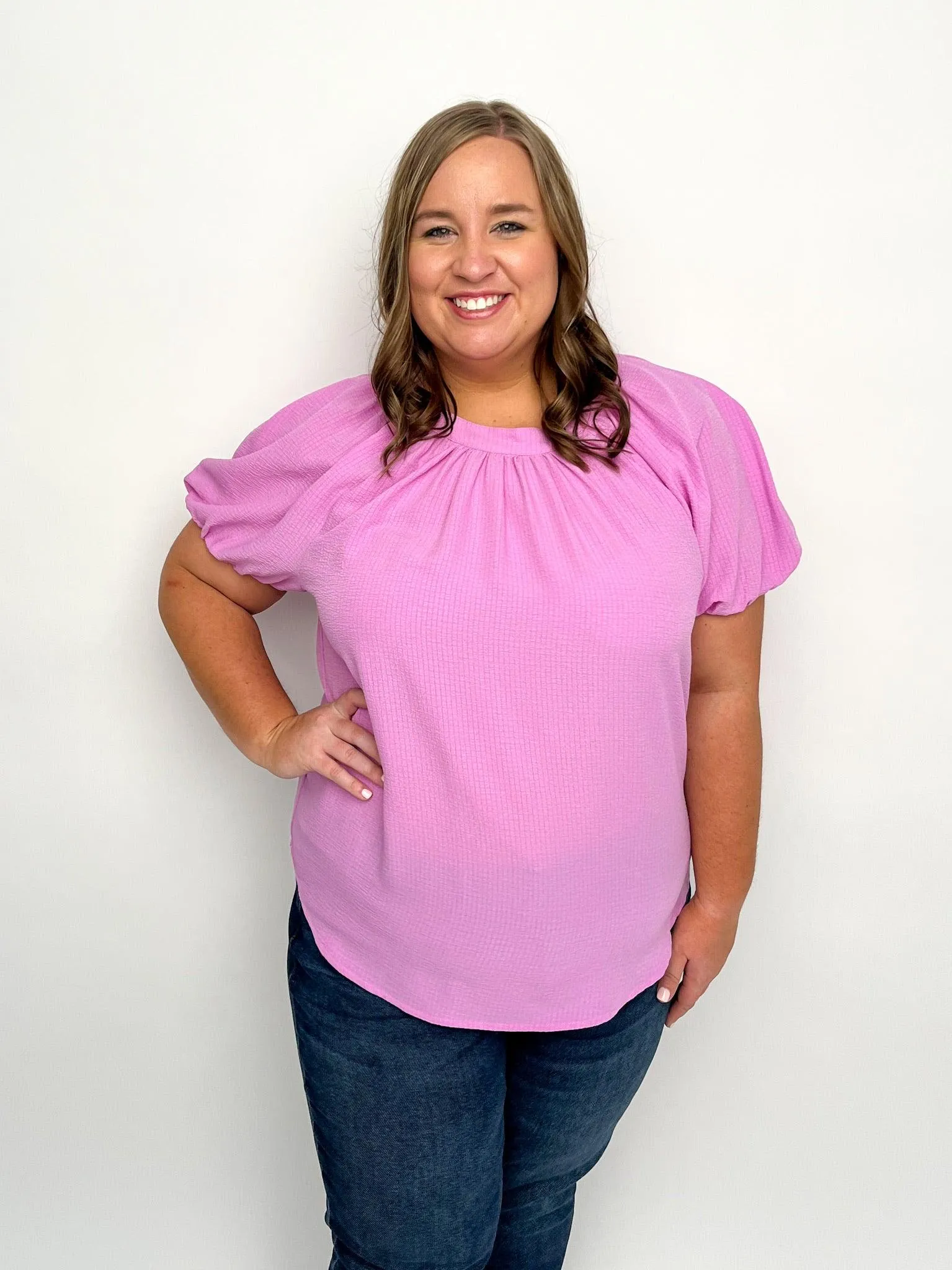 Lavender Puff Sleeve Top