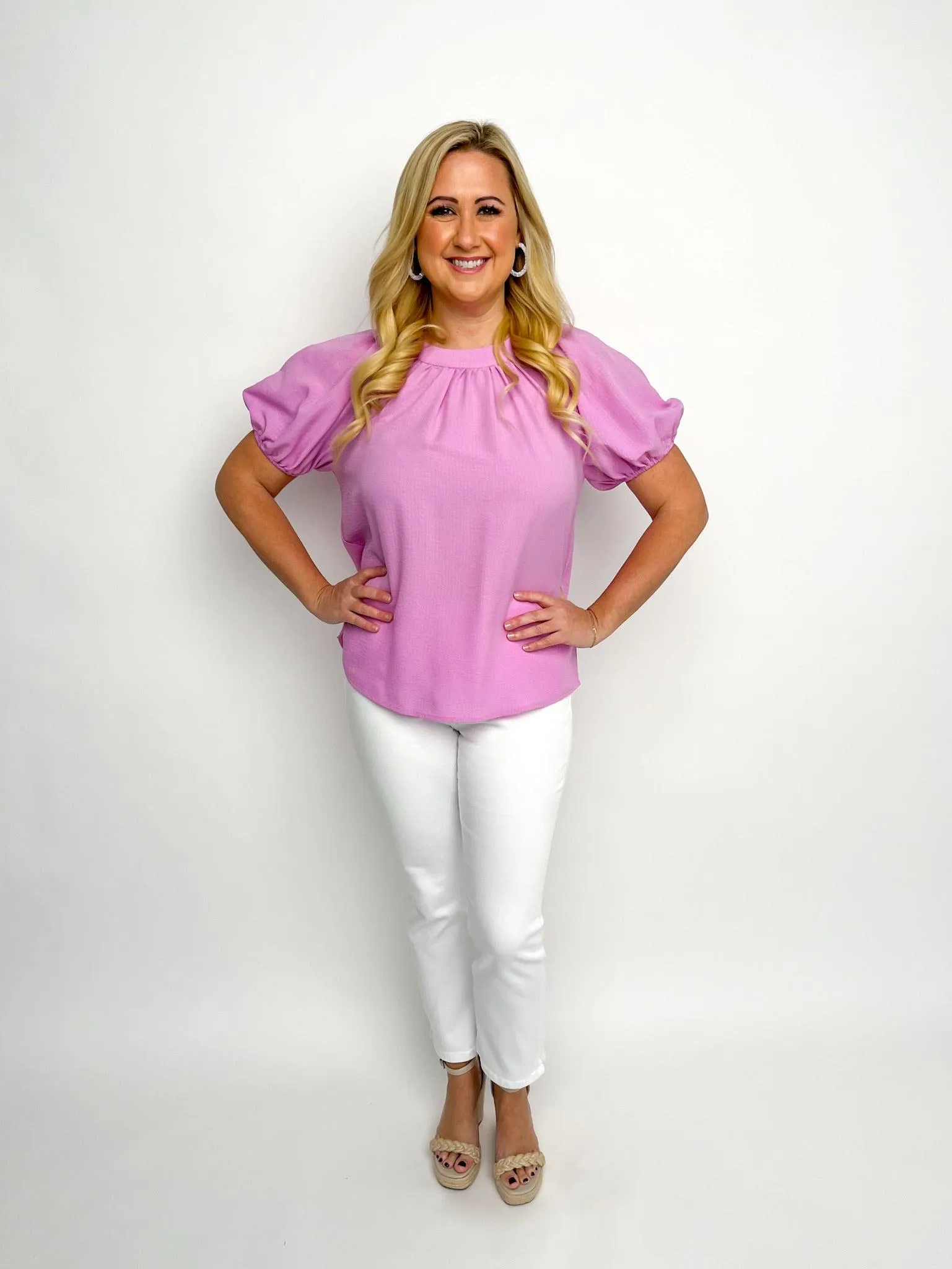 Lavender Puff Sleeve Top