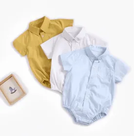 Marcus - Baby Boys Cotton Shirt Romper