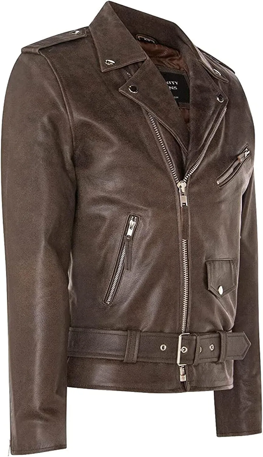 Men Leather Jacket - Lambskin Winter Vintage Motorcycle Biker Jacket, Coat Soft & Stylish Moto Ride & Racing Jacket's