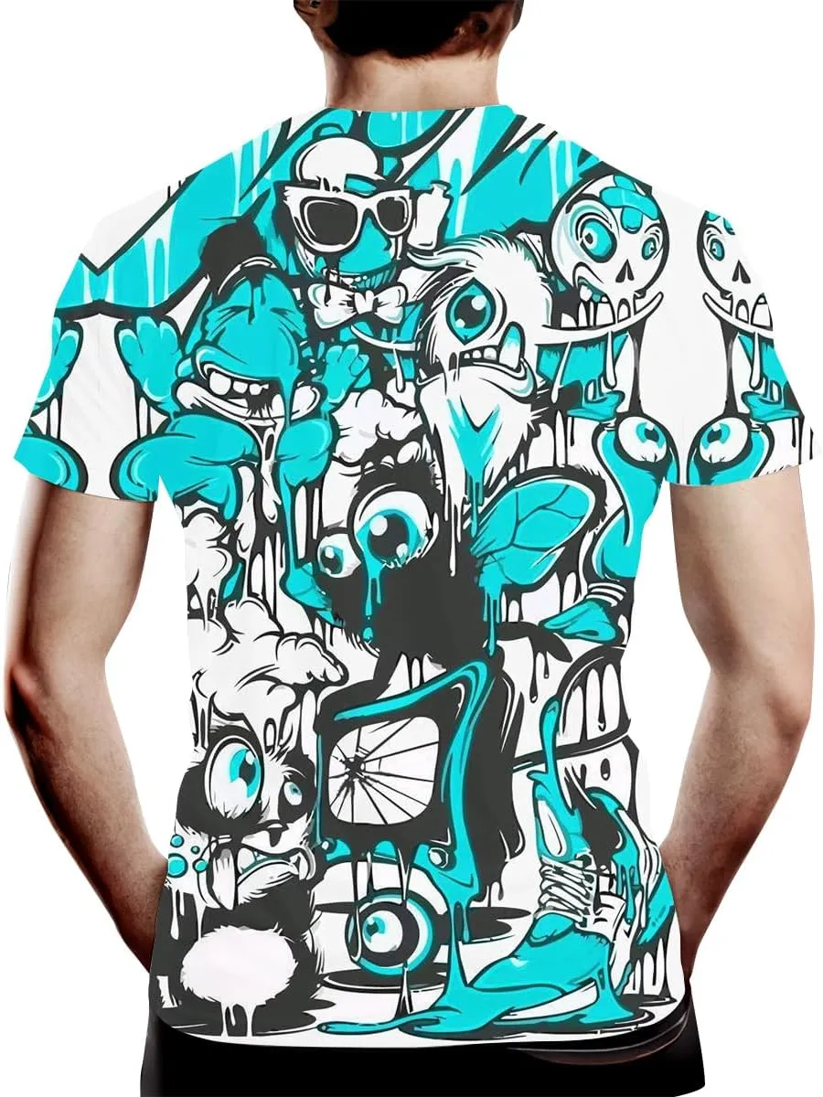 Men's 3D Print Hip Hop Graffiti Graphic T-Shirt Cool Shirt Novelty Tee Top