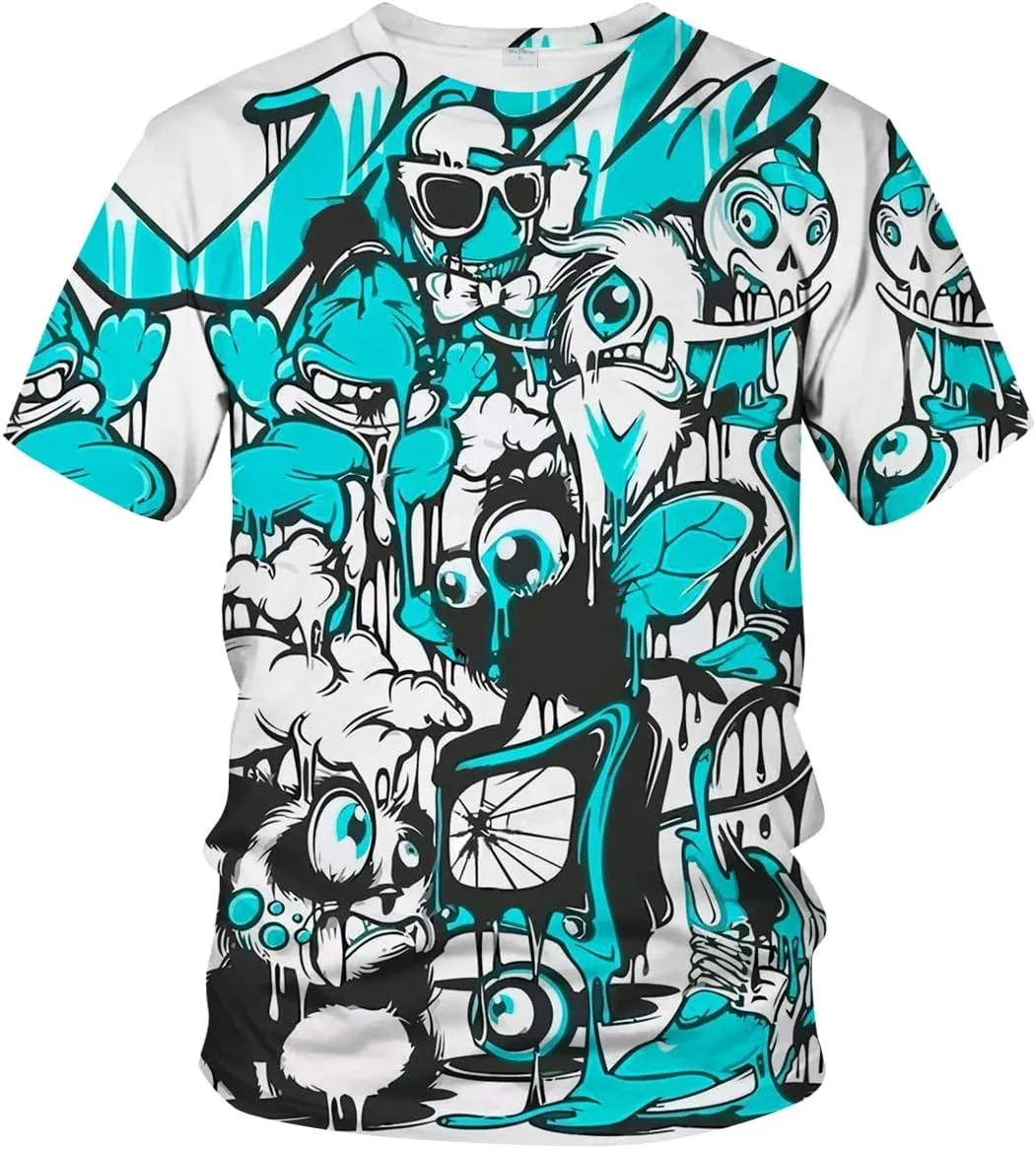 Men's 3D Print Hip Hop Graffiti Graphic T-Shirt Cool Shirt Novelty Tee Top
