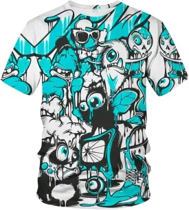 Men's 3D Print Hip Hop Graffiti Graphic T-Shirt Cool Shirt Novelty Tee Top