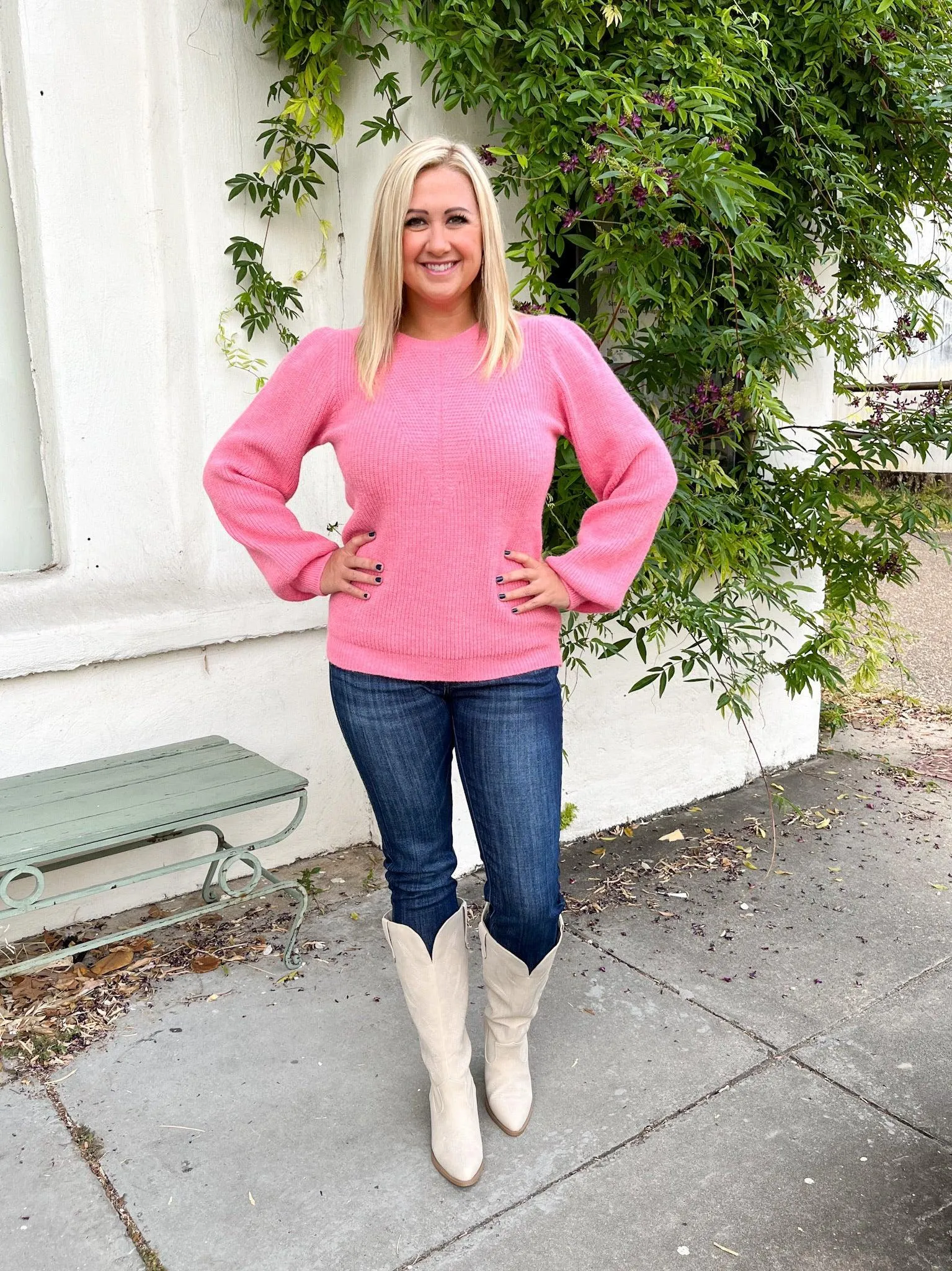 Pink Ribbed Sweater