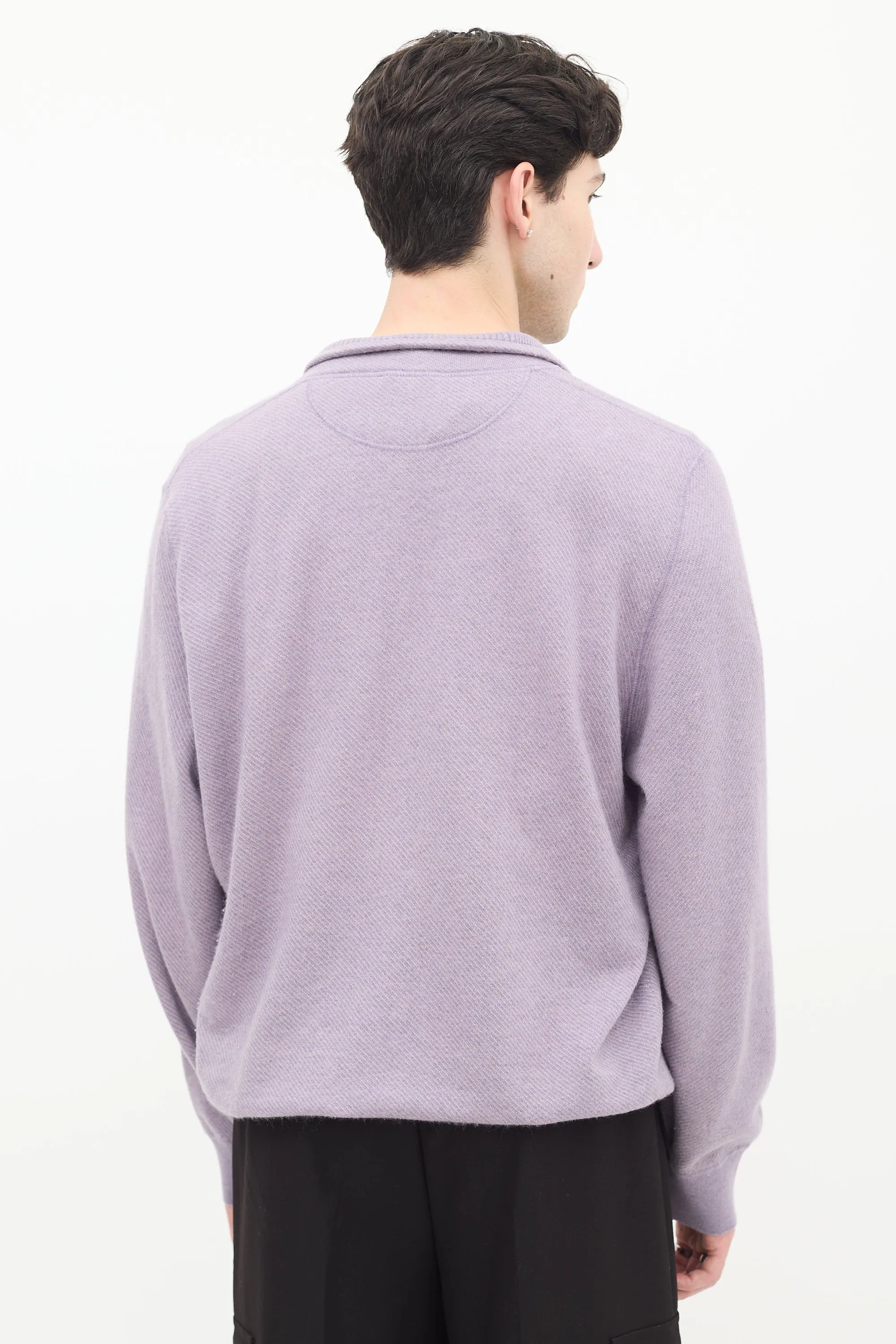 Purple Cashmere Roadster Pull Light Sweater