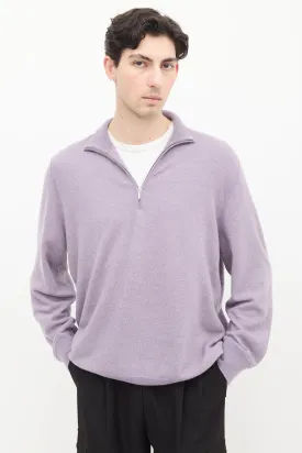 Purple Cashmere Roadster Pull Light Sweater