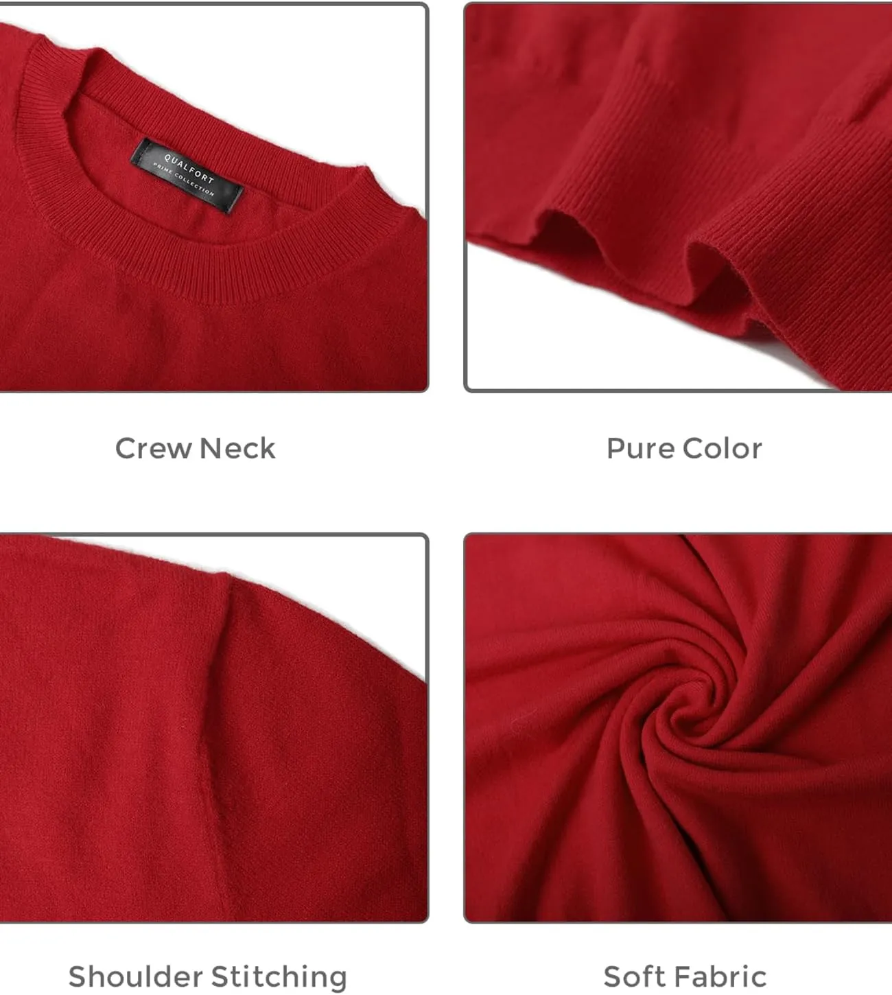 QUALFORT Women's Sweaters Long Sleeve Soft Lightweight Basic Knitted Pullover Sweater