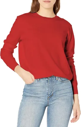 QUALFORT Women's Sweaters Long Sleeve Soft Lightweight Basic Knitted Pullover Sweater