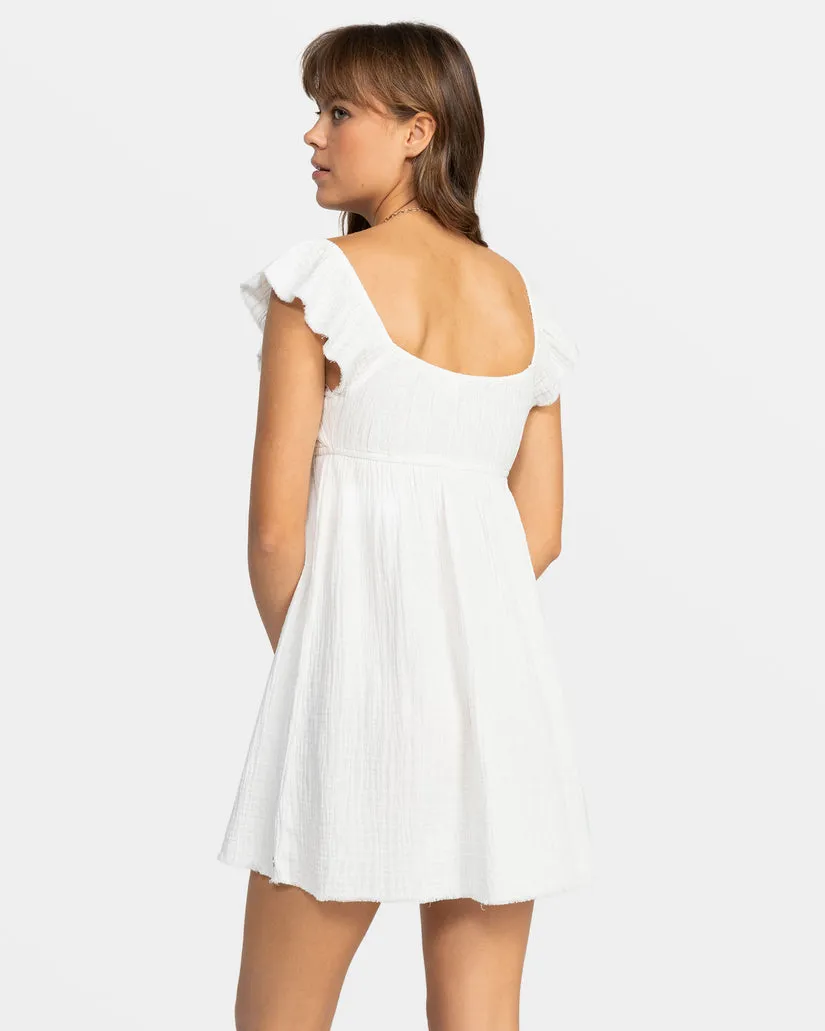 Roxy Luna Mini Dress-Egret