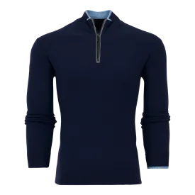 Sebonack Quarter-Zip Sweater (Maltese Blue)
