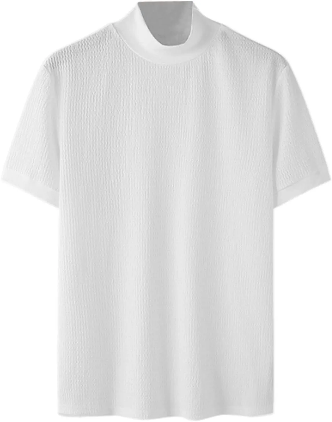 Short Sleeve Shirts for Men Basic Mock Turtleneck Regular Fit Undershirt Fall Thermal Pullover Solid Color Tops