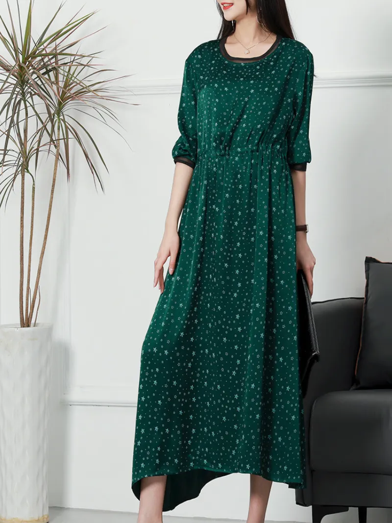 Stylish Petite Round Neck A-line Dress