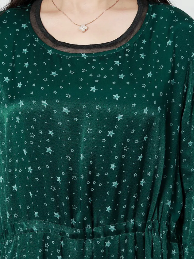 Stylish Petite Round Neck A-line Dress