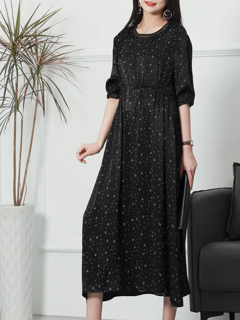 Stylish Petite Round Neck A-line Dress