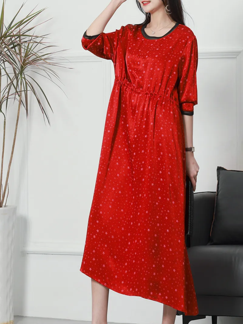 Stylish Petite Round Neck A-line Dress