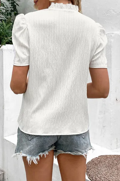 TEEK - Tie Neck Puff Sleeve Blouse