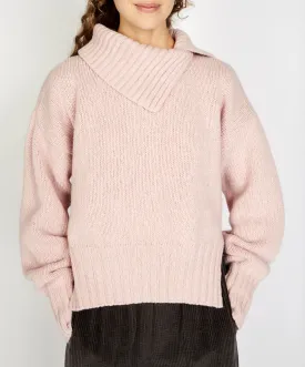 Wilde Slouchy Funnel Neck Sweater Pink Mist
