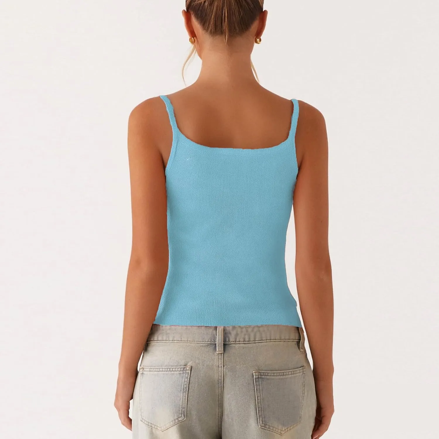 Women Starfish Tank Top Y2k Sequin Beaded Seashell Cami Tops Sleeveless Glitter Embroidered Knit Going Out Top