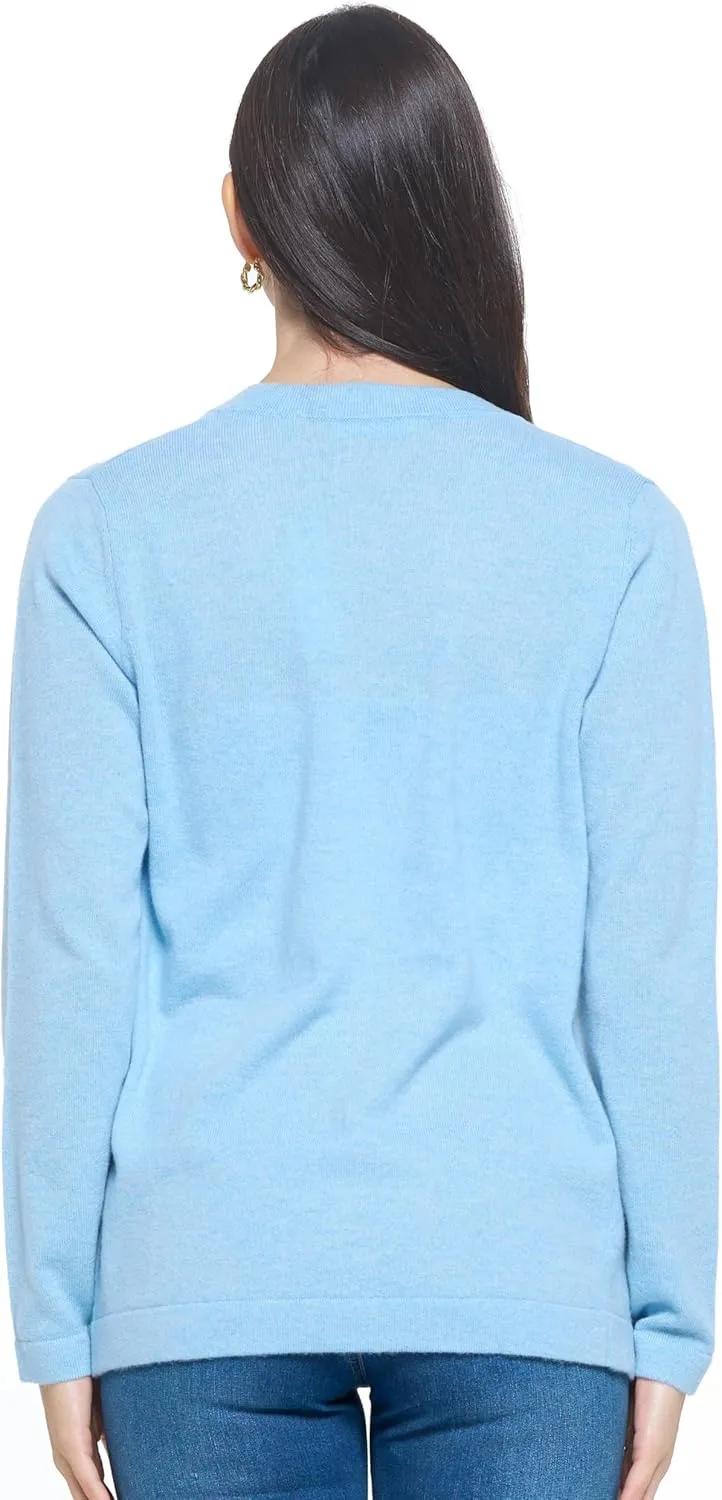 Women's 100% Cashmere Soft Long Sleeve Front Drape Open Cardigan