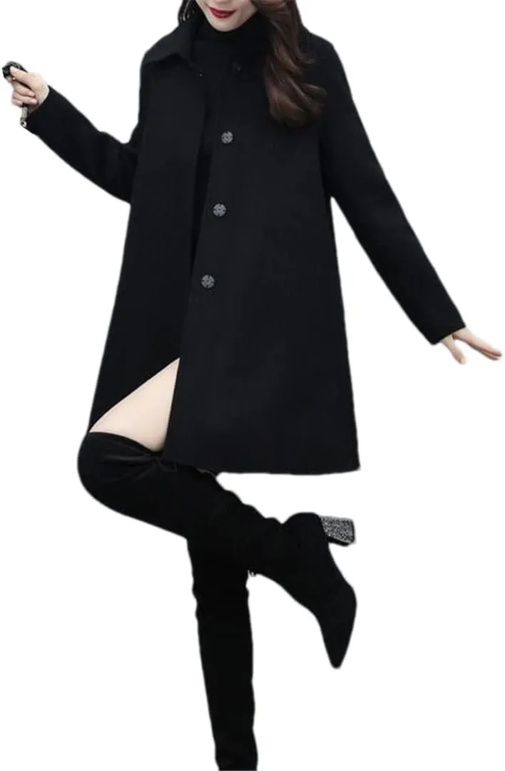 Women's Spring and Autumn Trench Coat Mid-Length Trench Coat Plaid All-Match Slim Loose Coat
