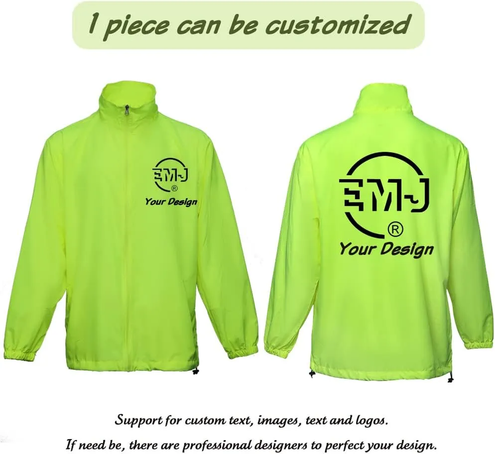 YOWESHOP Hi Vis Reflective Lightweight Thin Windbreaker Jacket Sun Protection Safety Jacket for Construction Worker