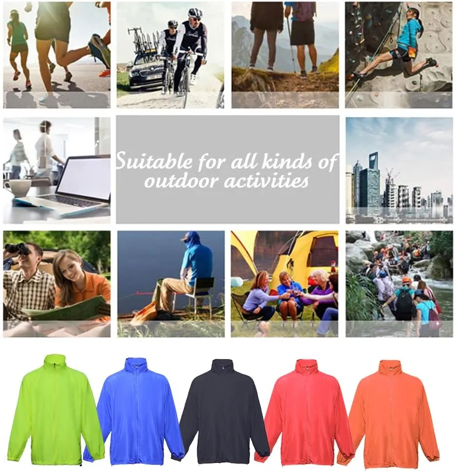 YOWESHOP Hi Vis Reflective Lightweight Thin Windbreaker Jacket Sun Protection Safety Jacket for Construction Worker