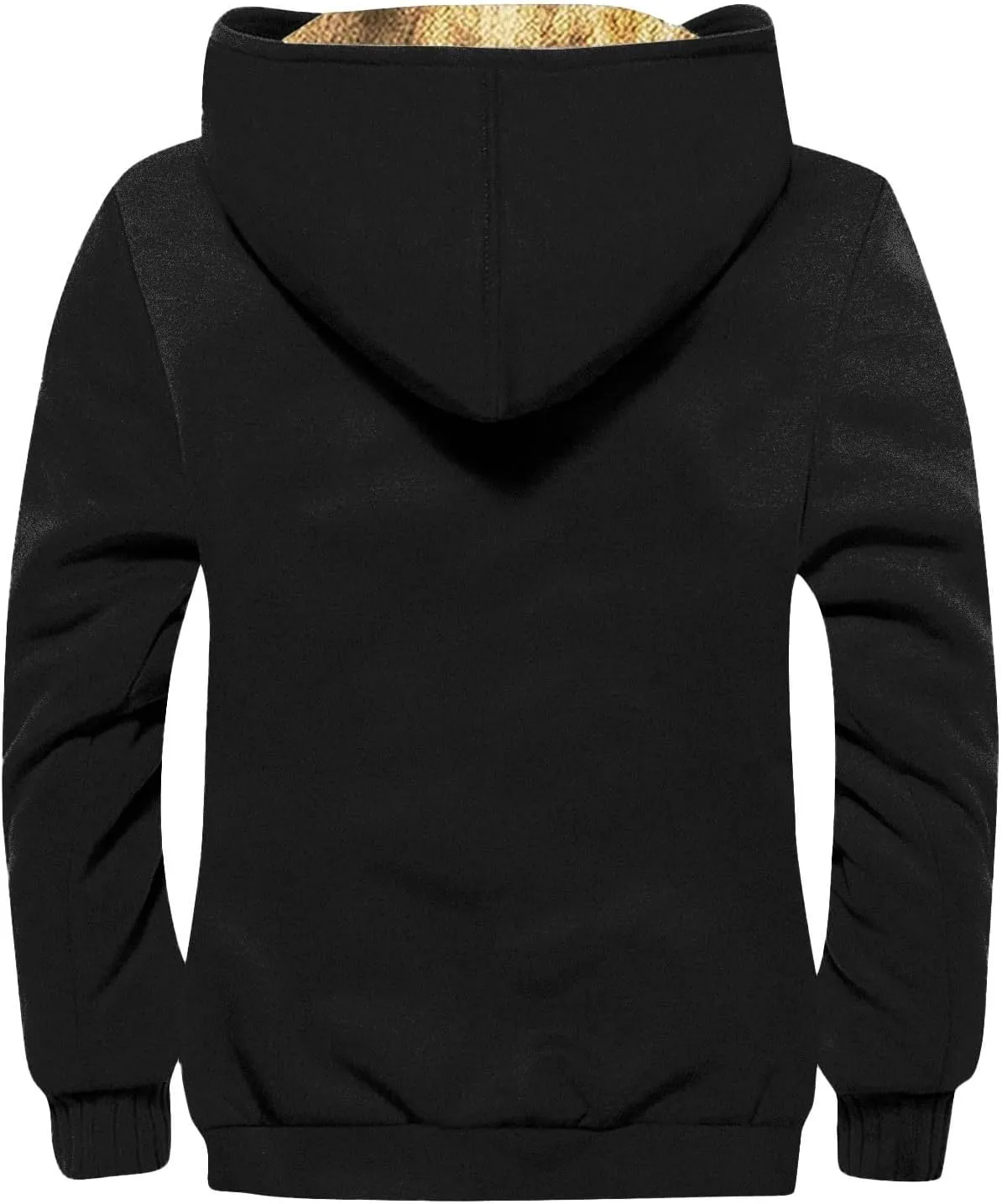 Zip Up Hoodie Men Winter Sherpa Lined Graphic Jacket Cool Thermal Graphic Coat Heavy Tie Dye Cold Weather Outwear
